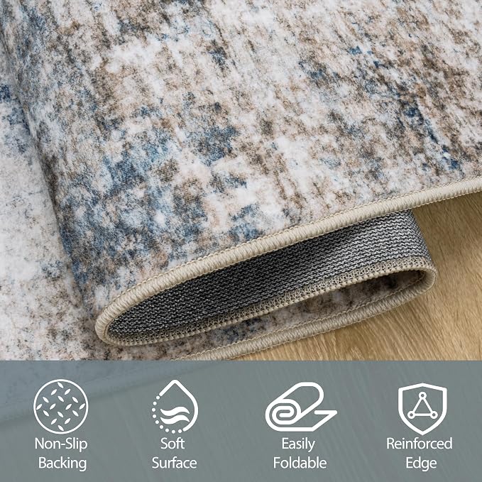 10x14 Area Rugs for Living Room Rug Washable: Abstract Large Rug Indoor Modern - Image 4