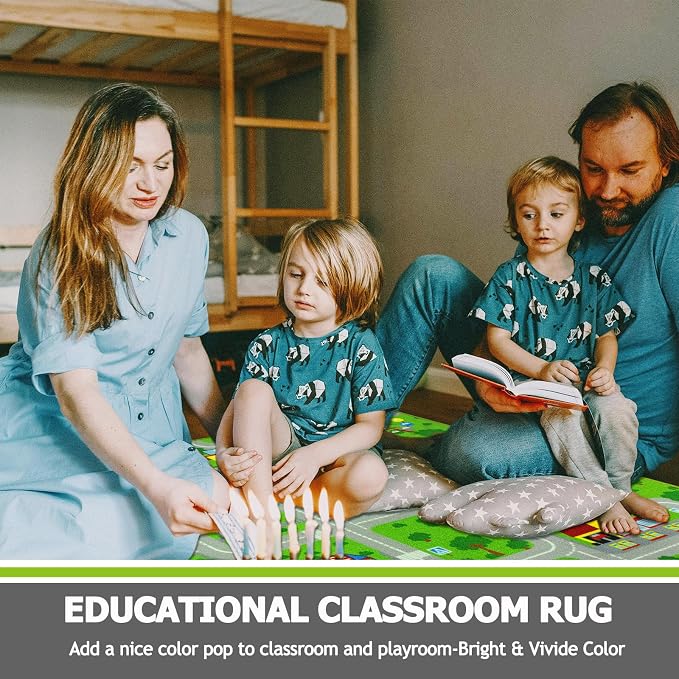 Capslpad Green Car Road Kid Rug Carpet Playmat - Image 6
