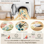 RELEANY Floral 5x7 Area Rugs Washable Print Boho Cute Carpet Non Slip Flower - Image 5