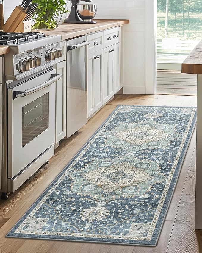 AMADA HOMEFURNISHING 2x6 Washable Runner Rug, Low-Profile Kitchen Rugs - Image 3