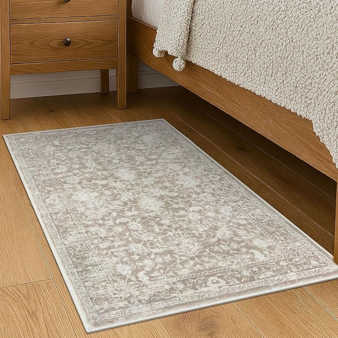 KILOCOCO Small Area Rug 2x3 Entryway Rugs Printed Vintage Floral Washable Rug - Image 3