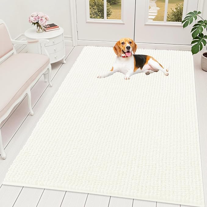 OLANLY Dog Door Mat for Muddy Paws 70x46, Ultra Absorbent Chenille Mud Doormat by OLANLY