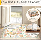 RELEANY Floral 2x8 Area Rugs Washable Print Boho Cute Carpet Non Slip Flower - Image 5