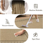 LIVEBOX Scalloped Washable 2x8 Runner Rug, Easy Jute Outdoor Rug Kitchen Tan - Image 6