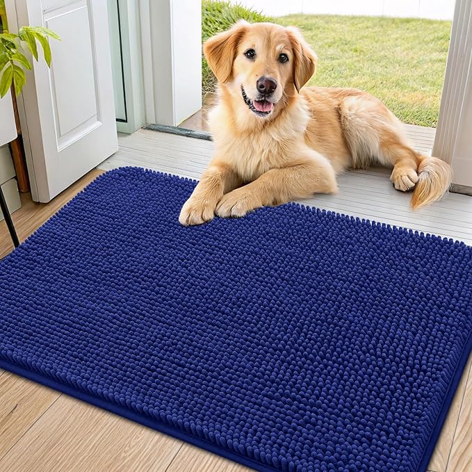 Smiry Dog Door Mat for Muddy Paws 36x24, Absorbent Dirt Trapper, Non-Slip by Smiry
