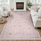 DCX Washable 8x10 Pink Floral Rug by DCXWashableRug