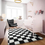 KICMOR Area Rugs for Bedroom Living Room, 4x6 Black and White Fluffy Soft - Image 5