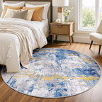 RELEANY Washable Area Rugs 4ft Non-Slip Modern Abstract Soft by RELEANY