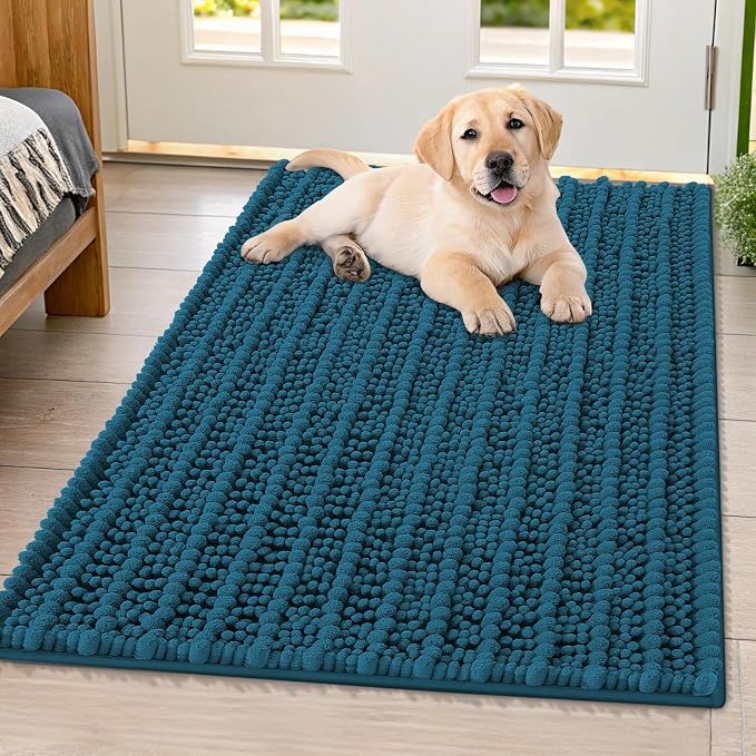 Smiry Dog Door Mat for Muddy Paws 40x32, Absorbent Dirt Trapper, Non-Slip by Smiry