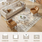 Washable 5x7 Area Rug for Living Room - Image 8
