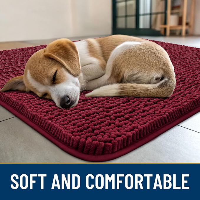 Smiry Dog Door Mat for Muddy Paws 40x32, Absorbent Dirt Trapper, Non-Slip - Image 2