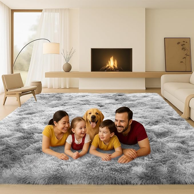 6x9 Rugs for Living Room, Rugs for Bedroom, Plush Fluffy Carpet, Non-Slip - Image 3