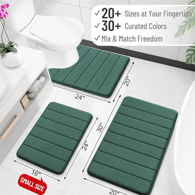 OLANLY Memory Foam Bath Mat 40x32, Super Soft Absorbent Bathroom Rugs, Quick Dry - Image 2