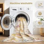 5x8 Area Rug Living Room: Machine Washable Large Abstract Modern Soft Rug Stain - Image 2