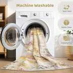 7x10 Area Rug Living Room: Machine Washable Large Abstract Modern Soft Rug - Image 2