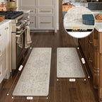 Anti Fatigue Kitchen Mats 2PCS Beige Neutral Mats - Image 3