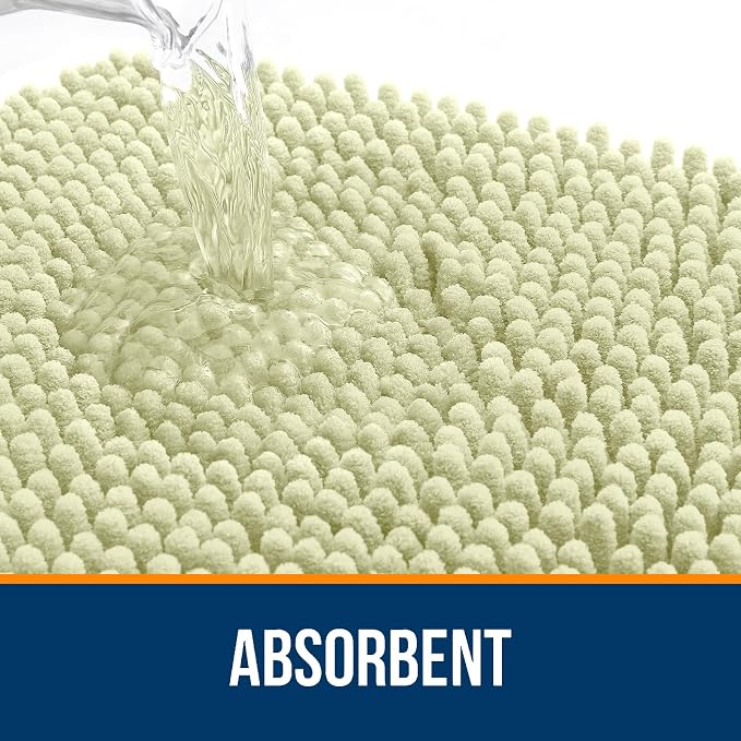 OLANLY Small Bathroom Rugs 24x16, Extra Soft Absorbent Chenille Bath Rugs - Image 5