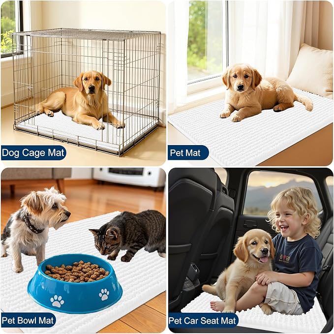 OLANLY Dog Door Mat for Muddy Paws 47x20, Ultra Absorbent Chenille Mud Doormat - Image 7