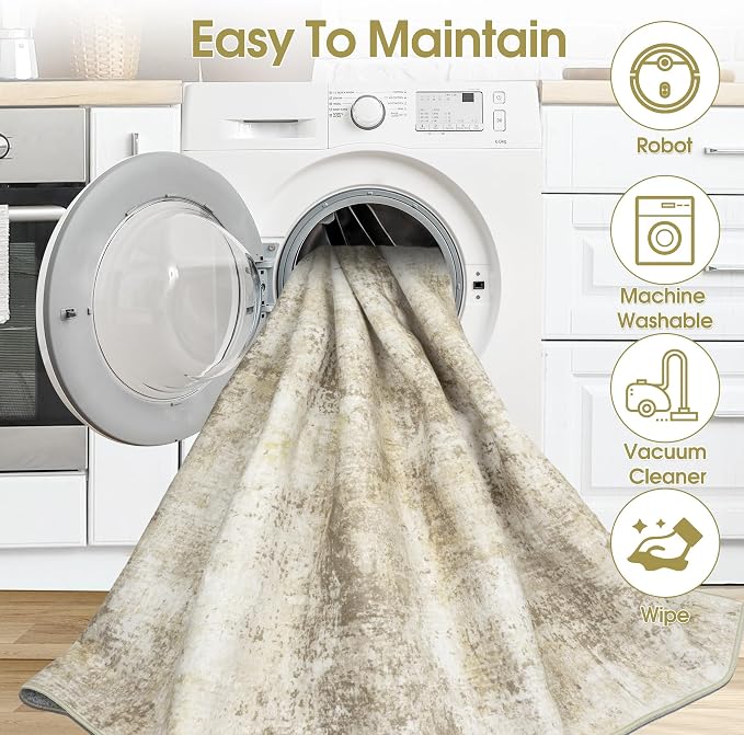 9x12 Area Rugs Living Room Rugs: Large Washable Rug - Image 5