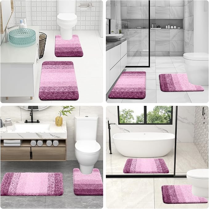OLANLY Luxury Toilet Rugs U-Shaped 24x24, Extra Soft and Absorbent Microfiber - Image 6