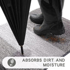 Kitinjoy Indoor Outdoor Door Mat, 71x47 Non-Slip Absorbent Dirt Trapper - Image 2