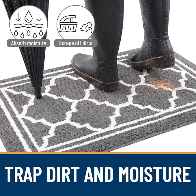 Buganda Large Indoor Door Mat, Dirt-Resistant and Absorbent Doormat, Low - Image 2