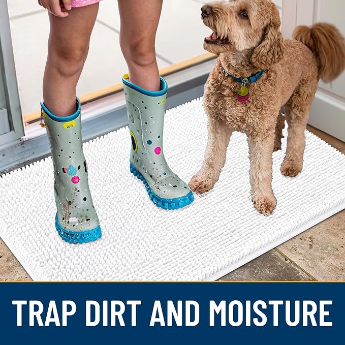 Smiry Dog Door Mat for Muddy Paws 59x24, Absorbent Dirt Trapper, Non-Slip - Image 3