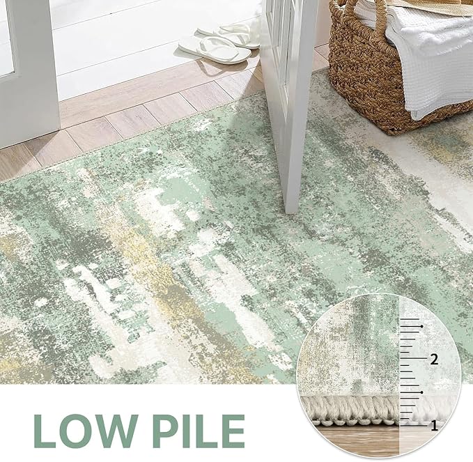 BEIMO Runner Rug for Hallway Kitchen, Soft Modern Abstract Throw Rugs, Low Pile - Image 9
