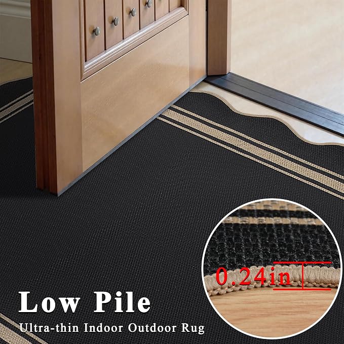 Scalloped Easy Jute 3x5 Outdoor Rug Washable Non Slip Rug - Image 6