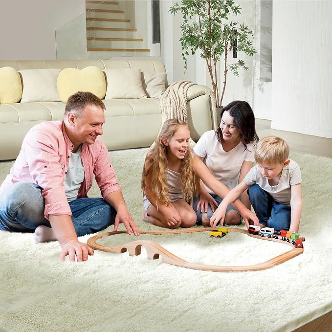 Ultra Soft Rug for Living Room, 8X10 Fluffy Shag Area Rug for Bedroom, Modern - Image 2