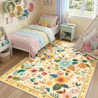 RELEANY Floral 5x7 Area Rugs Washable Print Boho Cute Carpet Non Slip Flower - Image 8