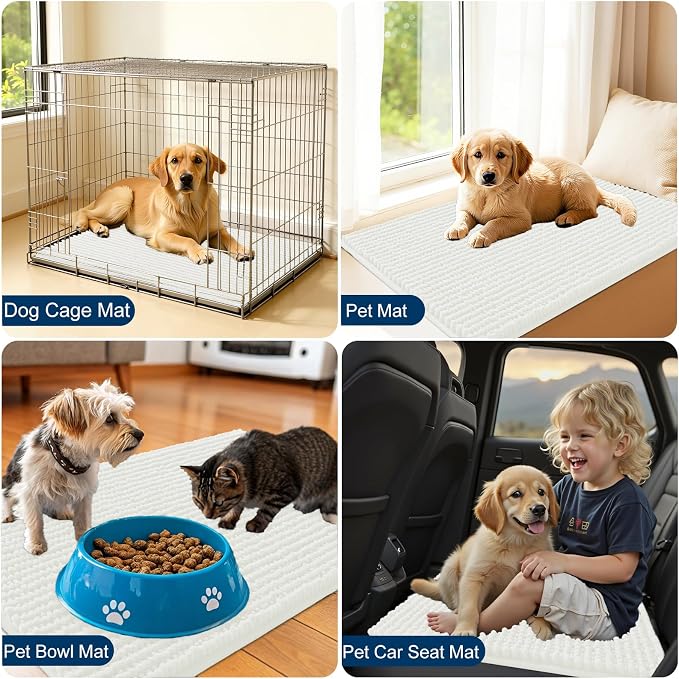 OLANLY Dog Door Mat for Muddy Paws 70x46, Ultra Absorbent Chenille Mud Doormat - Image 7