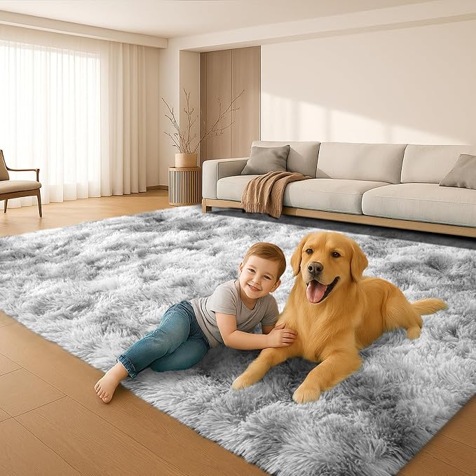 6x9 Rugs for Living Room, Rugs for Bedroom, Plush Fluffy Carpet, Non-Slip by Mtandyx