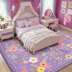 RELEANY Floral 8x10 Area Rugs Washable Print Boho Cute Carpet Non Slip Flower - Image 2