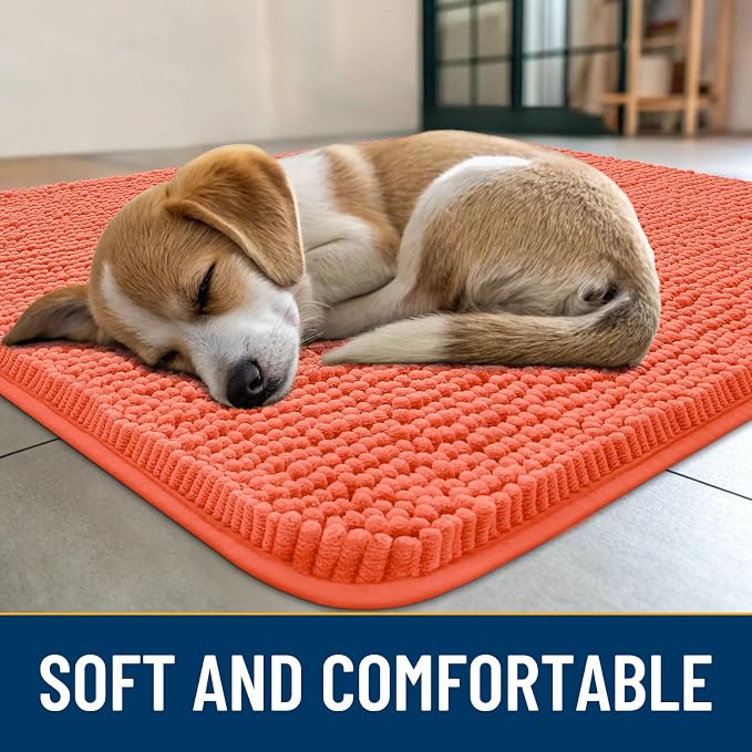 Smiry Dog Door Mat for Muddy Paws 30x20, Absorbent Dirt Trapper, Non-Slip - Image 2