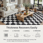 PureCozy Checkered Rug 8x10 for Living Room - Image 5