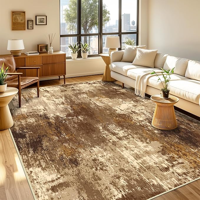 RELEANY Washable Area Rugs 2'x8' Non-Slip Modern Abstract Soft - Image 9