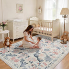 5x7 Area Rugs Washable Rug: Boho Living Room Rug Soft Non-Slip Low Pile Carpet - Image 3