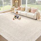 Washable Rug 9x12 Area Rugs: Vintage Floral Rugs by XLUEZ