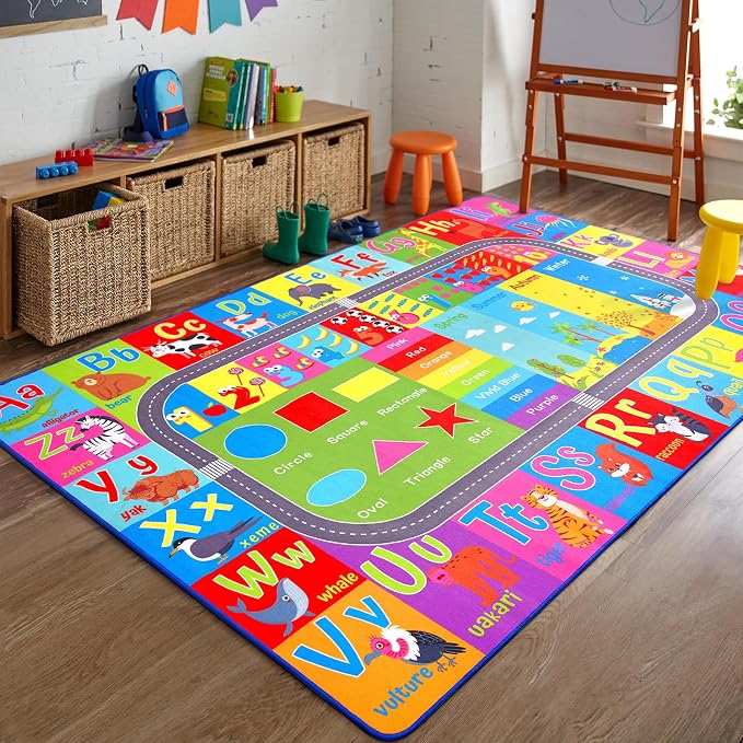 HOMORE Kids Educational Rug, 5x7 Kids Collection Area Rug - Image 4
