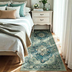 RELEANY Area Rugs Runner 3'x7' Washable Non-Slip, Floral Vintage Distress - Image 2