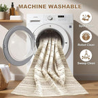 Nakagishi 9x12 Area Rug Living Room: Washable Boho Large Neutral Modern Soft - Image 2