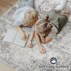 Area Rug 10x14 Washable Rug, Vintage Boho Medallion Rugs Non-Slip Soft Low Pile - Image 4