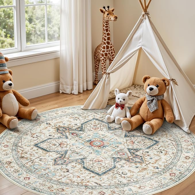 Tortania 8' Round Area Rug Living Room Rugs - Image 5