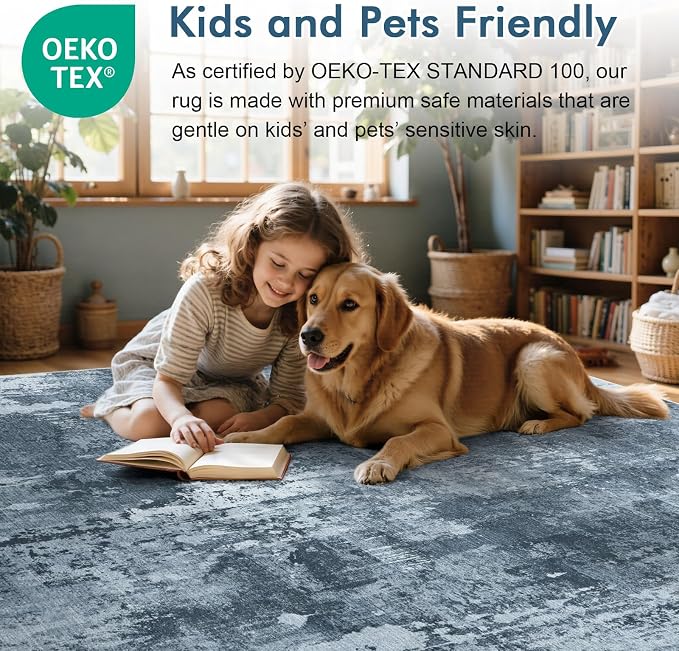 2x6 Ft Washable Runner Rug, Non-Slip Low Pile Hallway Kitchen Area Rug - Image 5