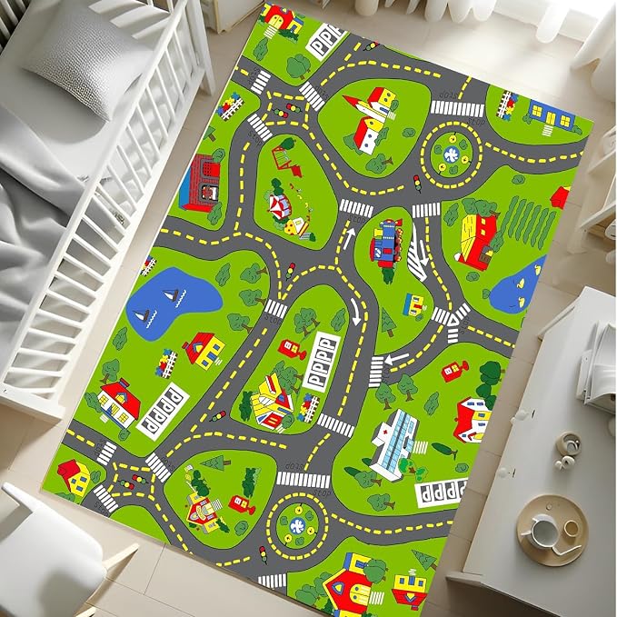 Non-Slip Town City Road Map Playmat - Image 9