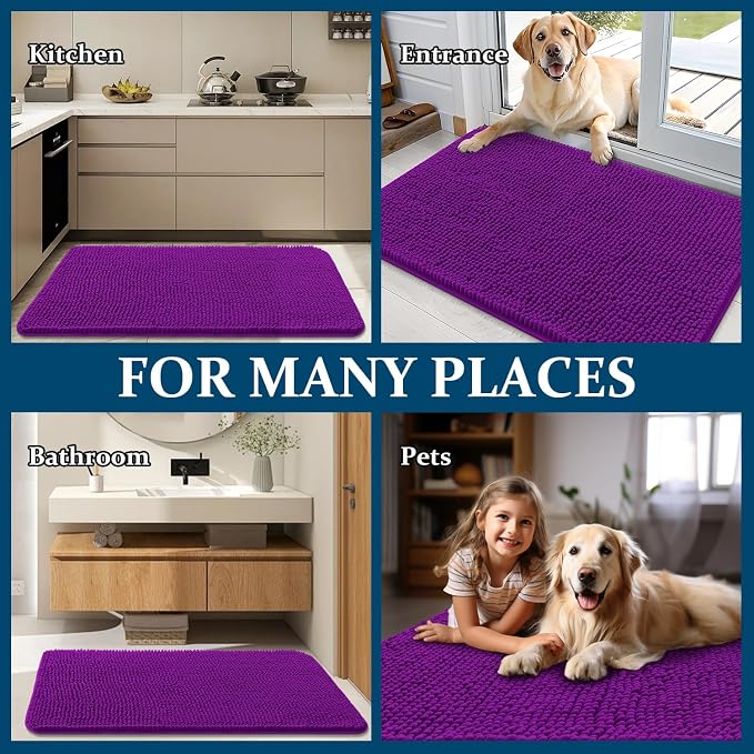 OLANLY Dog Door Mat for Muddy Paws 40x24, Absorbs Moisture and Dirt, Absorbent - Image 8