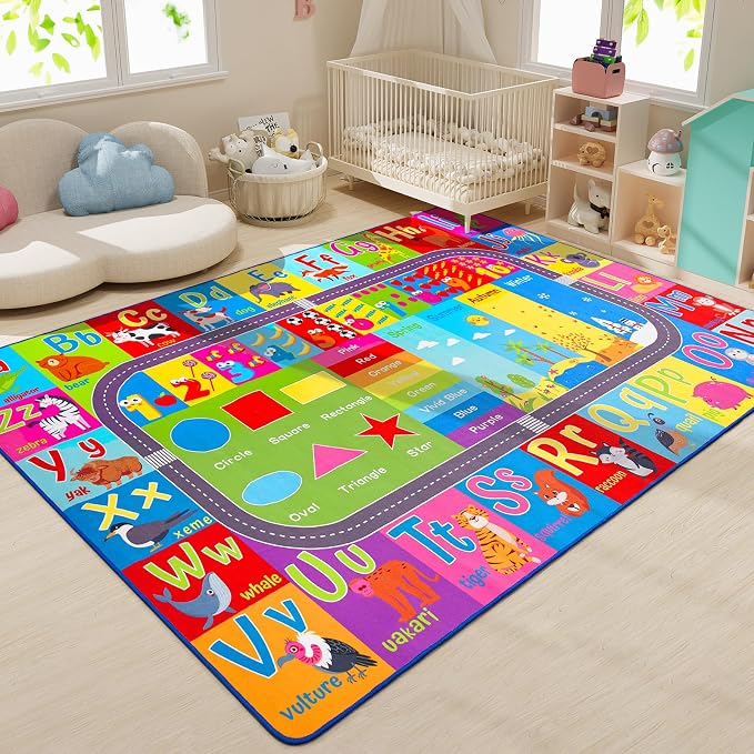 HOMORE Kids Educational Rug, 5x7 Kids Collection Area Rug - Image 7