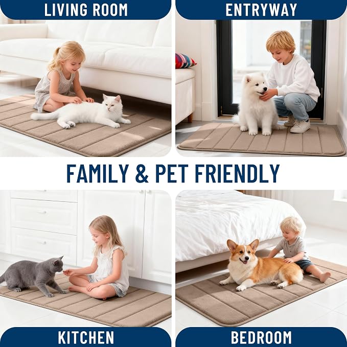 OLANLY Memory Foam Bath Mat 35x16, Super Soft Absorbent Bathroom Rugs, Quick Dry - Image 9