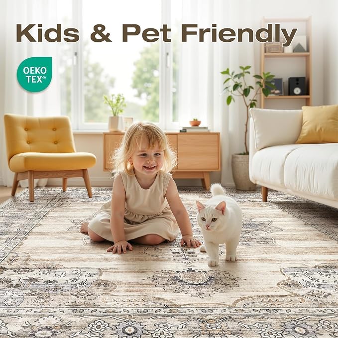 Washable 5x7 Area Rug for Living Room - Image 4